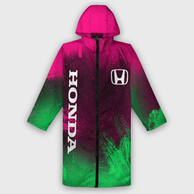 Дождевик унисекс 3D с принтом NEON HONDA | НЕОН ХОНДА в городе Новоалтайск,  |  | auto | honda | neon | авто | автомобиль | анархия | зеленый | розовый | хонда