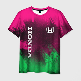 Мужская футболка 3D с принтом NEON HONDA | НЕОН ХОНДА в Екатеринбурге, 100% полиэфир | прямой крой, круглый вырез горловины, длина до линии бедер | Тематика изображения на принте: auto | honda | neon | авто | автомобиль | анархия | зеленый | розовый | хонда