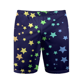 Мужские шорты спортивные с принтом Звезды в Курске,  |  | звезда | звездопад | небо | ночь | разноцветный