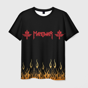Мужская футболка 3D с принтом Manowar в Белгороде, 100% полиэфир | прямой крой, круглый вырез горловины, длина до линии бедер | manowar | metal | rock | группы | мановар | металл | рок | роцк