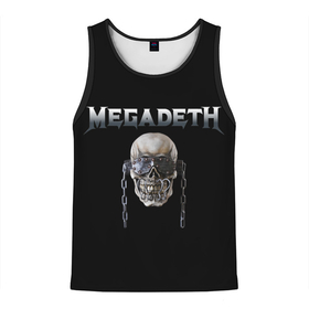 Мужская майка 3D с принтом Megadeth в Курске, 100% полиэстер | круглая горловина, приталенный силуэт, длина до линии бедра. Пройма и горловина окантованы тонкой бейкой | megadeth | rock | trash metal | мега | мегадетх | метал | рок