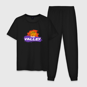 Мужская пижама хлопок с принтом Suns - The Valley в Тюмени, 100% хлопок | брюки и футболка прямого кроя, без карманов, на брюках мягкая резинка на поясе и по низу штанин
 | basketball | mvp | nba | phoenix | sport | streetball | suns | аризона | баскетбол | игра | крис пол | мяч | нба | санс | спорт | стритбол | тренер | финикс | чемпион