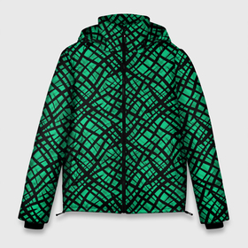 Мужская зимняя куртка 3D с принтом Абстрактный зелено черный узор в Екатеринбурге, верх — 100% полиэстер; подкладка — 100% полиэстер; утеплитель — 100% полиэстер | длина ниже бедра, свободный силуэт Оверсайз. Есть воротник-стойка, отстегивающийся капюшон и ветрозащитная планка. 

Боковые карманы с листочкой на кнопках и внутренний карман на молнии. | абстрактный | зеленый | креативный камуфляж | линии | молодежный | полосатый | черный