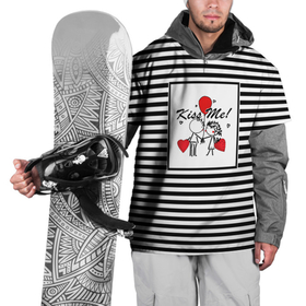Накидка на куртку 3D с принтом Аппликация про любовь  в Санкт-Петербурге, 100% полиэстер |  | любовь | молодежный | набросок | полосатый узор | популярный | рисунок | скетч | черно белый | школа