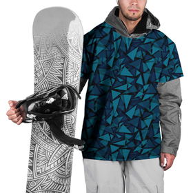 Накидка на куртку 3D с принтом Синий  полигональный паттерн в Санкт-Петербурге, 100% полиэстер |  | любовь | молодежный | набросок | полосатый узор | популярный | рисунок | скетч | черно белый | школа