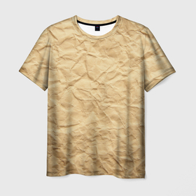 Мужская футболка 3D с принтом БУМАЖНАЯ ТЕКСТУРА , 100% полиэфир | прямой крой, круглый вырез горловины, длина до линии бедер | Тематика изображения на принте: grey | papper | texture | бумага | картон | лист | мятая | паттерн | сгибы | серый | текстура | упаковка