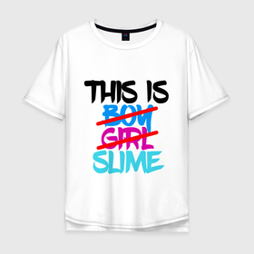 Мужская футболка хлопок Oversize с принтом THIS IS SLIME в Тюмени, 100% хлопок | свободный крой, круглый ворот, “спинка” длиннее передней части | anime | rimuru | slime | tempest | аниме | о моем перерождении в слизь | римуру | слизь | темпест
