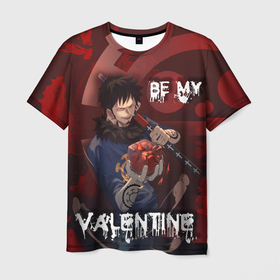 Мужская футболка 3D с принтом Ло кровавый Валентин в Белгороде, 100% полиэфир | прямой крой, круглый вырез горловины, длина до линии бедер | anime | blood | heart | аниме | кровь | пират | сердце