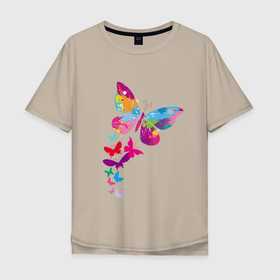 Мужская футболка хлопок Oversize с принтом Такие как моя душа , 100% хлопок | свободный крой, круглый ворот, “спинка” длиннее передней части | бабочки | крылатые | крылья | насекомые | палитра красок | такие как моя душа