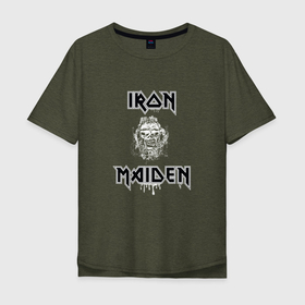 Мужская футболка хлопок Oversize с принтом IRON MAIDEN | АЙРОН МЕЙДЕН (Z) в Санкт-Петербурге, 100% хлопок | свободный крой, круглый ворот, “спинка” длиннее передней части | iron maiden | logo | music | rock | айрон мэйден | железная дева | лого | музик | рок | стив харрис | ужасы | хеви метал