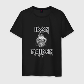 Мужская футболка хлопок с принтом IRON MAIDEN | АЙРОН МЕЙДЕН (Z) в Тюмени, 100% хлопок | прямой крой, круглый вырез горловины, длина до линии бедер, слегка спущенное плечо. | iron maiden | logo | music | rock | айрон мэйден | железная дева | лого | музик | рок | стив харрис | ужасы | хеви метал