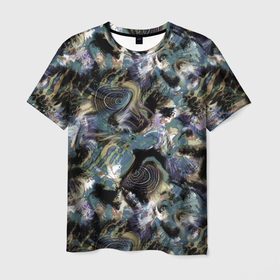 Мужская футболка 3D с принтом Узор для рыбака  , 100% полиэфир | прямой крой, круглый вырез горловины, длина до линии бедер | Тематика изображения на принте: абстрактный | болото | камуфляж | модный | река | рыба | рыбалка | современный | хобби