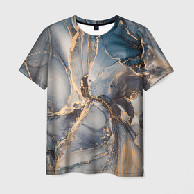 Мужская футболка 3D с принтом Fluid art ink mix в Тюмени, 100% полиэфир | прямой крой, круглый вырез горловины, длина до линии бедер | fluid art | абстракция | линии | смешение красок | чернила