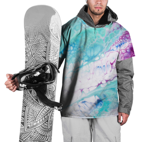 Накидка на куртку 3D с принтом Цветная морская пена в Екатеринбурге, 100% полиэстер |  | Тематика изображения на принте: абстракция | волна | море | мрамор | пена | пузыри