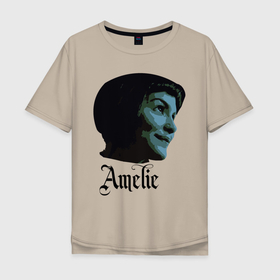 Мужская футболка хлопок Oversize с принтом Амели в Курске, 100% хлопок | свободный крой, круглый ворот, “спинка” длиннее передней части | актриса | амели | голова. | поп арт | фильм