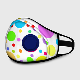 Маска из неопрена с принтом Polka dot в городе Новоалтайск, неопрен 100% | Форма огибающая нос. Резинки для ушей с дополнительной резинкой на затылке. Клапан для выдоха для активного дыхания при занятиях спортом. Эластичный материал маски и окантовки для лучшего растяжения и прилегания маски.  | Тематика изображения на принте: dotted | в горошек | зелёный | красный | разноцветный | синий | узор