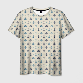 Мужская футболка 3D с принтом ВМФ | Якоря в Новосибирске, 100% полиэфир | прямой крой, круглый вырез горловины, длина до линии бедер | вмф | летние | лето | минимализм | море | морские | парус | пляжные | популярные иллюстрации | прикольные картинки | солнце | якорь | якоря