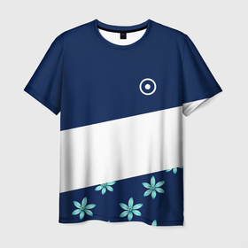 Мужская футболка 3D с принтом Стильная с цветами в Петрозаводске, 100% полиэфир | прямой крой, круглый вырез горловины, длина до линии бедер | весна | геометрия | дерево | круг | природа | розы | стиль | цветок | цветы | шайн