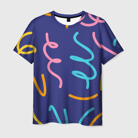 Мужская футболка 3D с принтом Одноцветная ячейка в Белгороде, 100% полиэфир | прямой крой, круглый вырез горловины, длина до линии бедер | Тематика изображения на принте: крем | радостный праздник | спагетти | хлопок | цветная бумага