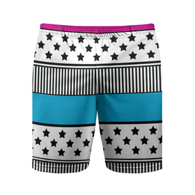 Мужские шорты спортивные с принтом Молодежный современный узор в Санкт-Петербурге,  |  | звезды | модный | полосатый пэчворк | полосатый узор | популярный | пэчворк | розовый | черный