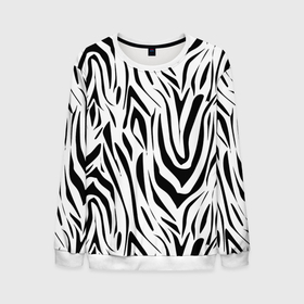 Мужской свитшот 3D с принтом Черно-белая зебра в Курске, 100% полиэстер с мягким внутренним слоем | круглый вырез горловины, мягкая резинка на манжетах и поясе, свободная посадка по фигуре | зебра | модный | молодежный | популярный | современный | тигровый | тренд | черно белый