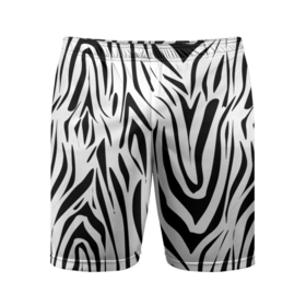 Мужские шорты спортивные с принтом Черно-белая зебра в Екатеринбурге,  |  | зебра | модный | молодежный | популярный | современный | тигровый | тренд | черно белый
