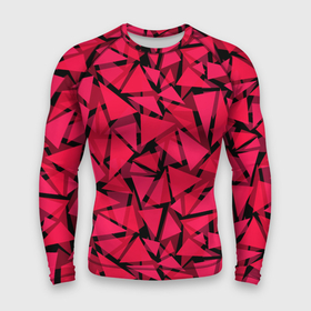 Мужской рашгард 3D с принтом Красно черный полигональный в Санкт-Петербурге,  |  | абстрактный | алый | геометрический | детский | красный | молодежный | современный | текстура | треугольники | узор