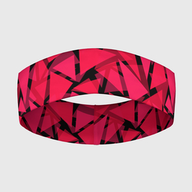 Повязка на голову 3D с принтом Красно черный полигональный в Санкт-Петербурге,  |  | абстрактный | алый | геометрический | детский | красный | молодежный | современный | текстура | треугольники | узор