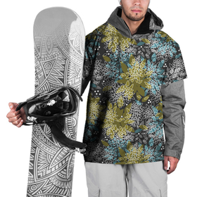 Накидка на куртку 3D с принтом Черно оливковый цветочный  в Курске, 100% полиэстер |  | абстрактный | детский | молодежный | популярный | современный | текстура | узор | цветочный
