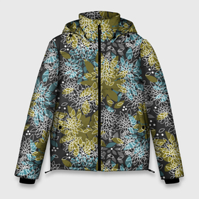 Мужская зимняя куртка 3D с принтом Черно оливковый цветочный в Новосибирске, верх — 100% полиэстер; подкладка — 100% полиэстер; утеплитель — 100% полиэстер | длина ниже бедра, свободный силуэт Оверсайз. Есть воротник-стойка, отстегивающийся капюшон и ветрозащитная планка. 

Боковые карманы с листочкой на кнопках и внутренний карман на молнии. | абстрактный | детский | молодежный | популярный | современный | текстура | узор | цветочный