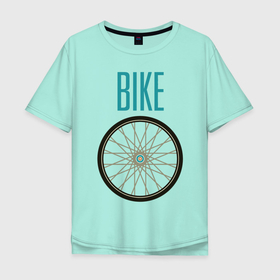 Мужская футболка хлопок Oversize с принтом Велосипед, колесо в Кировске, 100% хлопок | свободный крой, круглый ворот, “спинка” длиннее передней части | bike | байк | вело | велобайк | велосипед | велосипедные | велоспорт | для велосипеда | колесо | спорт