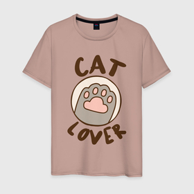 Мужская футболка хлопок с принтом Любитель Котов в Курске, 100% хлопок | прямой крой, круглый вырез горловины, длина до линии бедер, слегка спущенное плечо. | animal | cat | cute | kitty | meow | друг | животные | киска | кися | китти | кот | котенок | котик | котэ | кошечка | кошка | мур | мяу | питомец