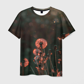 Мужская футболка 3D с принтом Одуванчик в Курске, 100% полиэфир | прямой крой, круглый вырез горловины, длина до линии бедер | весна | деревья | красный цветок | лепестки | лес | лето | листья | май | на каждый день | одуванчик | осень | поле | ромашка | солнце | тропики | флора | цветок | цветочки | цветы