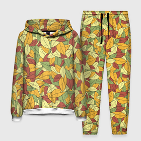 Мужской костюм 3D (с толстовкой) с принтом Яркие осенние листья в Курске,  |  | желтые | зеленые | золотая | красные | листья | осенний | осень | яркие