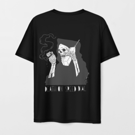 Мужская футболка 3D с принтом Phonk в Белгороде, 100% полиэфир | прямой крой, круглый вырез горловины, длина до линии бедер | bones | cigarette | death | death on speed dial | money | phone | phonk | skeleton