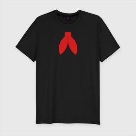 Мужская футболка хлопок Slim с принтом красный галстук пионера  в Тюмени, 92% хлопок, 8% лайкра | приталенный силуэт, круглый вырез ворота, длина до линии бедра, короткий рукав | вампиры | красный галстук | пионер | сериалы | ужасы