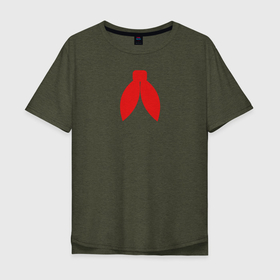 Мужская футболка хлопок Oversize с принтом красный галстук пионера  в Тюмени, 100% хлопок | свободный крой, круглый ворот, “спинка” длиннее передней части | вампиры | красный галстук | пионер | сериалы | ужасы