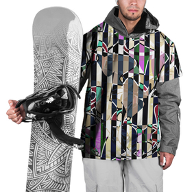 Накидка на куртку 3D с принтом Полосатый абстрактный узор в Белгороде, 100% полиэстер |  | абстрактный | креативный | молодежный | полосатый | разноцветный | рустик | современный