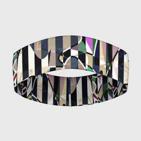 Повязка на голову 3D с принтом Полосатый абстрактный узор в Екатеринбурге,  |  | абстрактный | креативный | молодежный | полосатый | разноцветный | рустик | современный