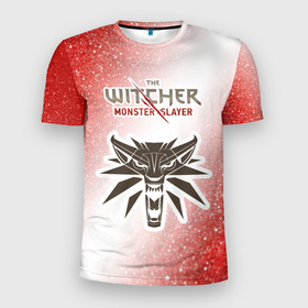 Мужская футболка 3D спортивная с принтом The Witcher Monster Slayer - Noise в Санкт-Петербурге, 100% полиэстер с улучшенными характеристиками | приталенный силуэт, круглая горловина, широкие плечи, сужается к линии бедра | game | games | hunt | logo | monster | slayer | the | wild | witcher | ведьмак | дикая | игра | игры | лого | охота | охотник на монстров | шум