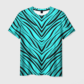 Мужская футболка 3D с принтом Абстратный полосатый узор  в Петрозаводске, 100% полиэфир | прямой крой, круглый вырез горловины, длина до линии бедер | абстрактный | в полоску | зебра | летний | полосатый | современный | тигровый
