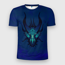 Мужская футболка 3D спортивная с принтом Водяной дракон , 100% полиэстер с улучшенными характеристиками | приталенный силуэт, круглая горловина, широкие плечи, сужается к линии бедра | Тематика изображения на принте: брызги. | вода | дракон | мифология | синий | фиолетовый