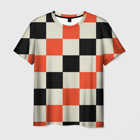 Мужская футболка 3D с принтом Образец шахматной доски в Санкт-Петербурге, 100% полиэфир | прямой крой, круглый вырез горловины, длина до линии бедер | блоки | вектор | геометрический | графический | модульный | символ | узор | шахматная доска