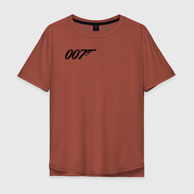 Мужская футболка хлопок Oversize с принтом 007 лого в Тюмени, 100% хлопок | свободный крой, круглый ворот, “спинка” длиннее передней части | 007 | bond | james bond | no time to die | бонд | джеймс бонд | кино | не время умирать