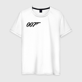 Мужская футболка хлопок с принтом 007 лого в Кировске, 100% хлопок | прямой крой, круглый вырез горловины, длина до линии бедер, слегка спущенное плечо. | 007 | bond | james bond | no time to die | бонд | джеймс бонд | кино | не время умирать