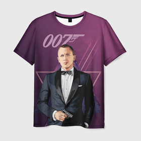 Мужская футболка 3D с принтом агент 007 Джеймс Бонд в Кировске, 100% полиэфир | прямой крой, круглый вырез горловины, длина до линии бедер | 007 | bond | james bond | no time to die | бонд | джеймс бонд | кино | не время умирать