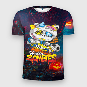 Мужская футболка 3D спортивная с принтом Hello Zombies , 100% полиэстер с улучшенными характеристиками | приталенный силуэт, круглая горловина, широкие плечи, сужается к линии бедра | Тематика изображения на принте: hello kitty | hello zombies | зомбак | зомби | китти | ужасы | хеллоуин | хэллоуин