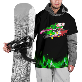 Накидка на куртку 3D с принтом Лизун на скейте в Новосибирске, 100% полиэстер |  | Тематика изображения на принте: skate | лизун | призрак | скейт | скейтборд | скейтинг | сопля