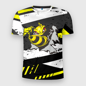Мужская футболка 3D спортивная с принтом Оса 3D в Белгороде, 100% полиэстер с улучшенными характеристиками | приталенный силуэт, круглая горловина, широкие плечи, сужается к линии бедра | 3d | жало | мед | насекомое | оса | пчела