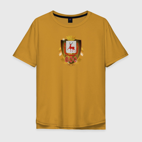 Мужская футболка хлопок Oversize с принтом Нино800 в Белгороде, 100% хлопок | свободный крой, круглый ворот, “спинка” длиннее передней части | Тематика изображения на принте: 800 лет | горький | нижний новгород | нино800 | нн800 | юбилей